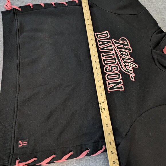 Harley Davidson Women's Black and Pink Pullover Hoodie - Picture 12 of 14